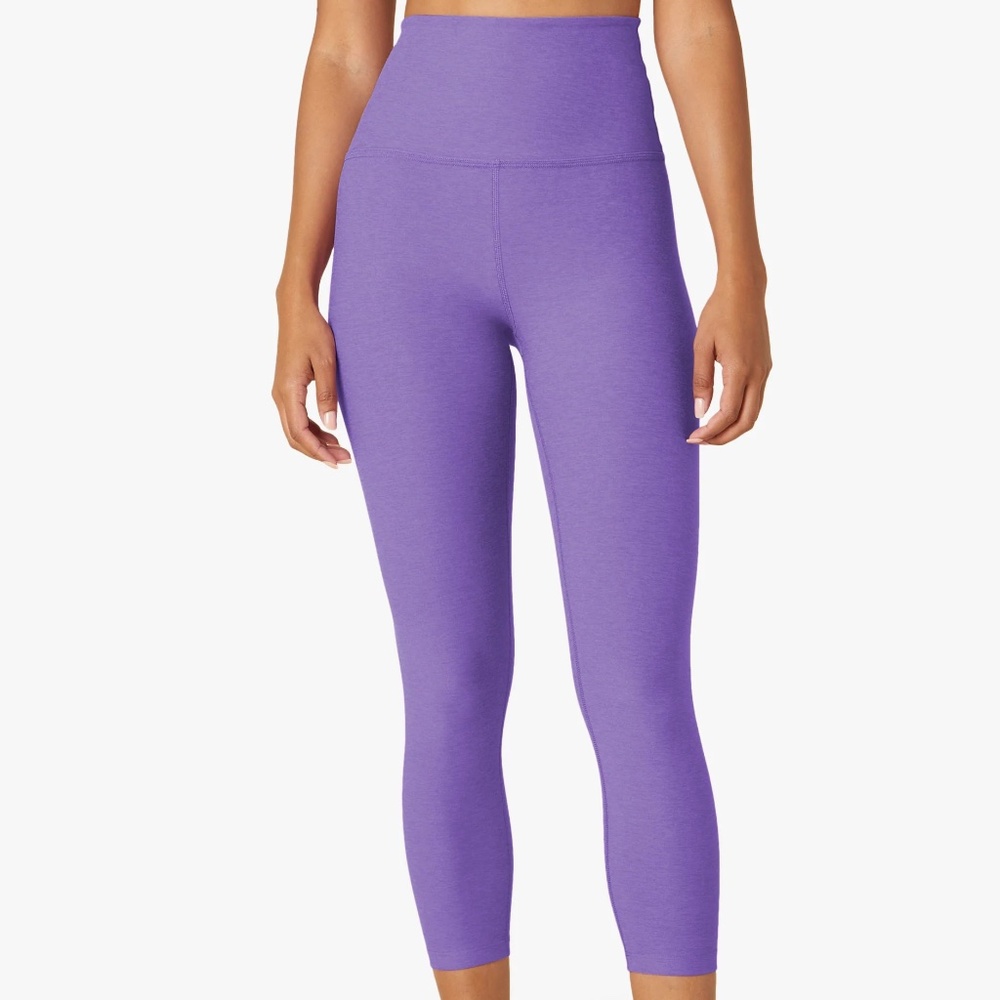 Beyond Yoga Spacedye Walk And Talk High Waisted Capri Legging - Bright Amethyst